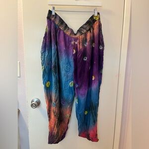 Boho Tie-Dye Wide Leg Harem Pants - Multicolor Pre ❤️ See Description.